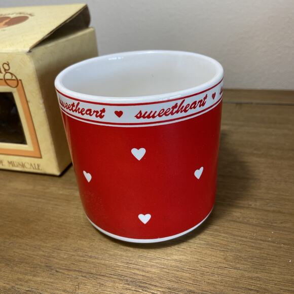 Vintage VTG 1986 Musical Stoneware Melody Mug SWEETHEART Coffee Tea Best Wishes - Picture 4 of 16